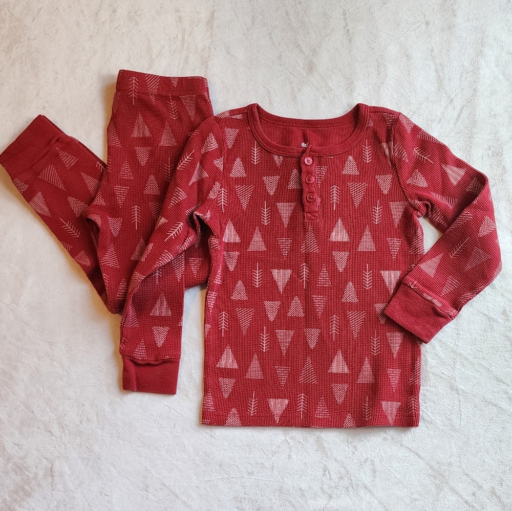 Holiday Kids Pajama Set with Christmas Tree Pattern